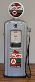 Partially Restored Bennett Texaco Sky Chief Gasoline Gas Pump