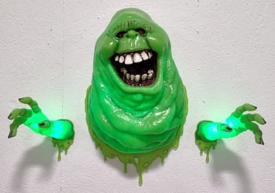 Life Size Ghostbusters Slimer Lighted Wallbreaker Prop Display