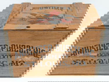 1976 Vintage Anheuser-Busch Budweiser Wooden Beer Crate