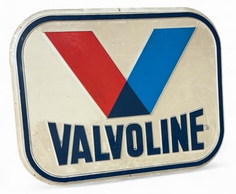 38 X 50 Vintage Plastic Valvoline Service Station Sign