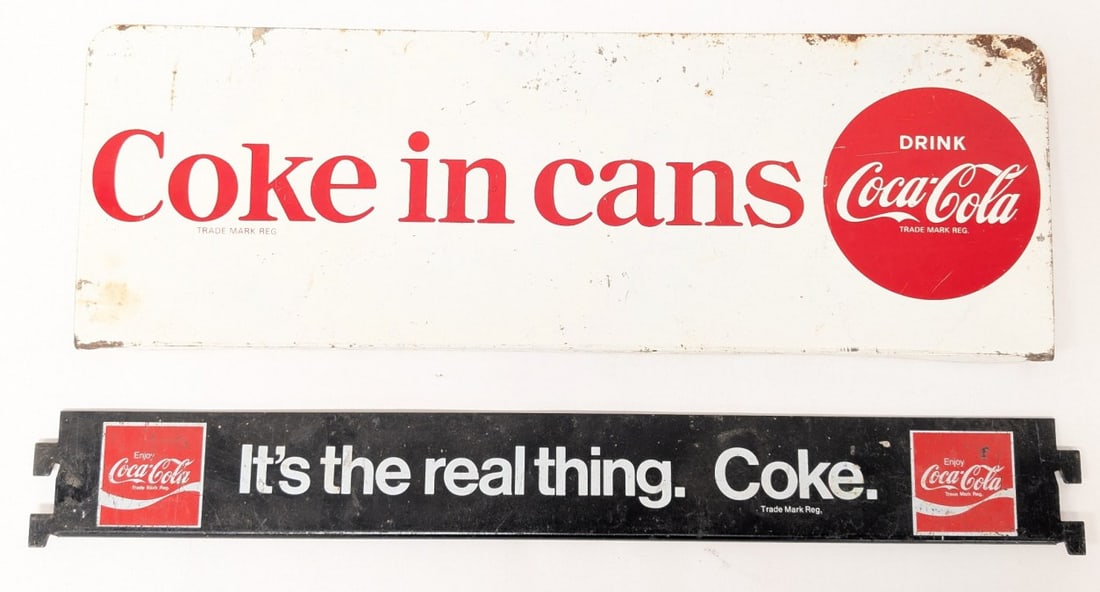 (2) Vtg Coca-Cola Display Stand Signs (1 of 5)