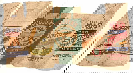 (5) Canvas Advertising Hybrid Seed Corn Sacks