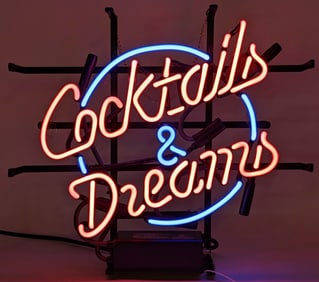 Cocktails & Dreams 2-Color Neon Sign 16.5in x 14.5in