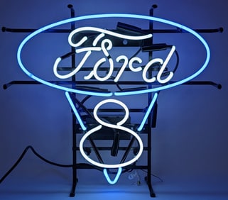 Ford V8 2-Color Neon Sign 21.5in x 19.5in