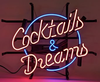 Cocktails & Dreams 2-Color Neon Sign 16in x 13in