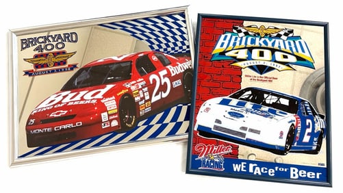 (2) NASCAR Brickyard 400 Promo Wall Mirror Signs
