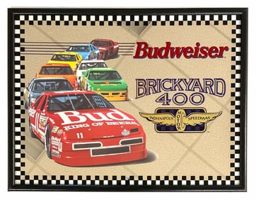 1994 Budweiser NASCAR Brickyard 400 Mirror Advertisement Sign