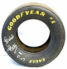 Autographed By Richard Petty #43 Good Year Eagle NASCAR Racing Tire