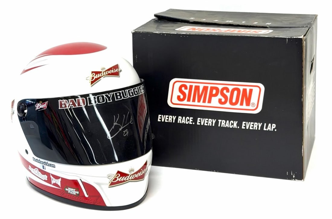 Kevin Harvick Signed Nascar Display Helmet with Box (1 of 4)