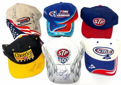(6) Richard Petty Autographed Snapback Hats