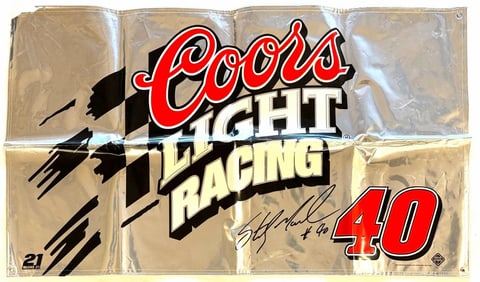 Autographed NASCAR Coors Light Racing Fence Banner