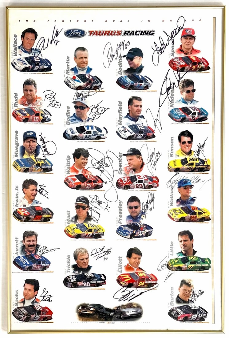 Autographed Ford Motorsport The Fastest Overall In Racing Framed Poster NACAR Memorabilia (1 of 5)