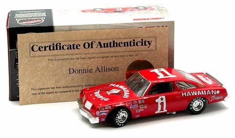 Action 1:24 Autographed Donnie Allison 1979 Hawaiian Tropic In Box With COA