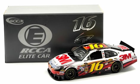 RCCA Elite Car 1:24 Autographed Greg Biffle #16 3M 2008 Fusion White Gold Elite In Box, 27/50