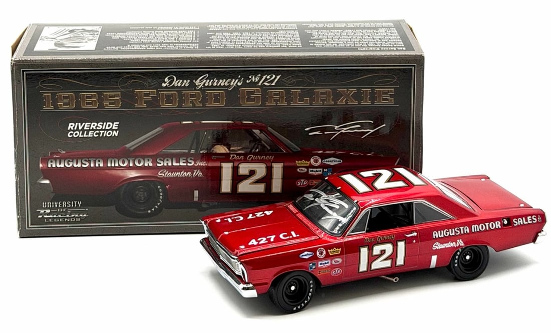 University Of Racing Legends 1:24 Autographed Dan Gurney #121 1966 Ford Galaxie Riverside Collection (1 of 5)