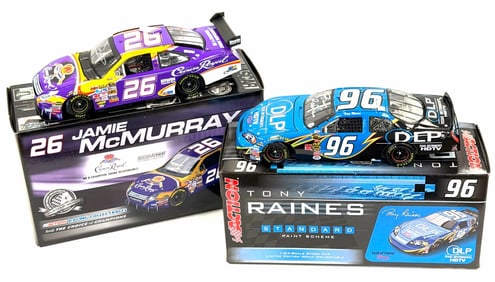 (2) 1:24 Autographed Tony Raines & Jamie McMurray Die-Cast Collectables