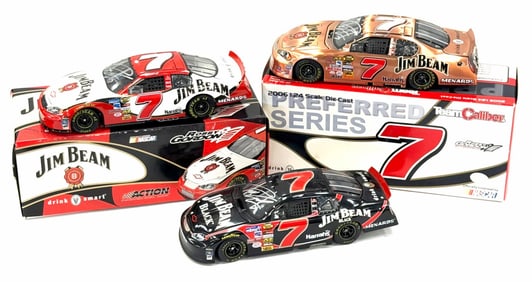 (3) 1:24 Autographed Robby Gordon Die-Cast Collectables