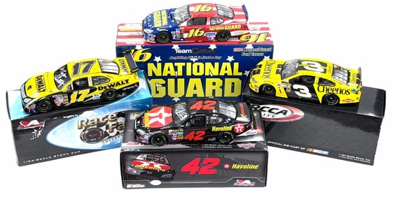 (5) 1:24 Autographed Austin Dillon, Mark Kenseth, Greg Biffle, & Juan Pablo Montoya Diecast Collecta