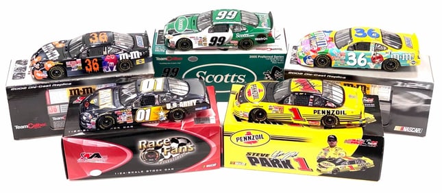 (5) 1:24 Autographed Steve Park, Ken Schrader, Carl Edwards, & Mark Martin Die-Cast Collectables