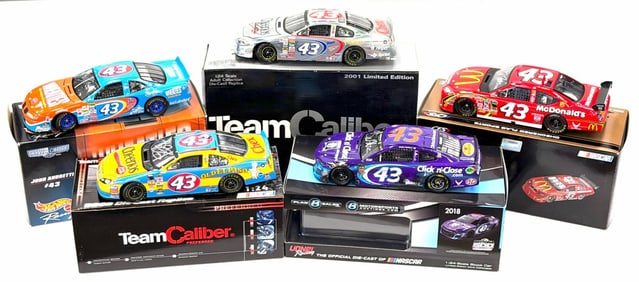 (5) 1:24 Autographed John Andretti, Darrell Wallace Jr, & Reed Sorenson Die-Cast Collectables