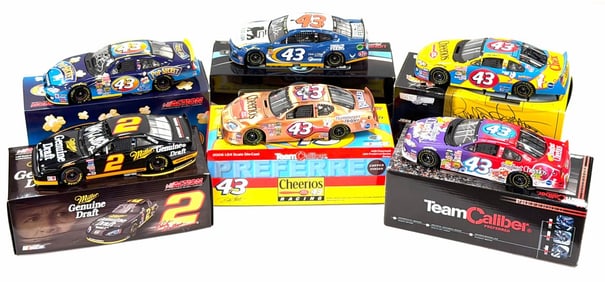(6) 1:24 Autographed Bobby Labonte, Rusty Wallace, John Andretti, Jeff Green, & Darrell Wallace Jr C