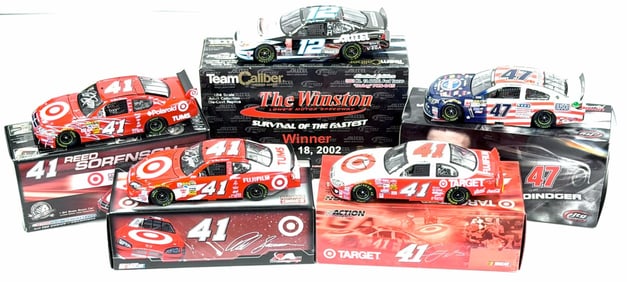 (5) 1:24 Autographed Reed Sorenson, AJ Allmendinger, Ryan Newman, & Casey Mears Die-Cast Collectable