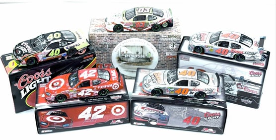(5) 1:24 Autographed Jack Roush, Dario Franchitti, Sterling Marlin, & David Stremme Die-Cast Collect