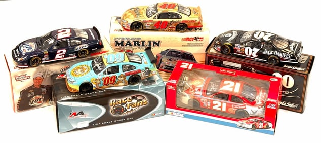 (5) 1:24 Autographed Ken Schrader, Darrell Waltrip "Digger", Dave Blaney, Rusty Wallace, & Sterling