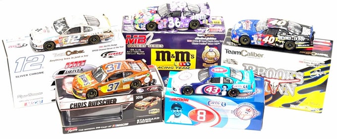 (5) 1:24 Autographed Richard Petty, Ryan Newman, Ken Schrader, Chris Buescher, & Sterling Martin Die