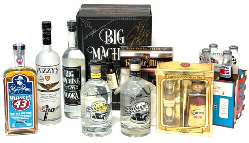 Big Machine Vodka, Richard Petty Whiskey, Midnight Moon, Cuervo and Rumple Minze Alcohol lot