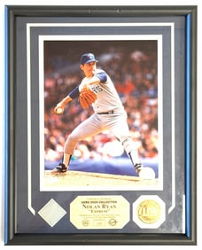 Nolan Ryan "Express" Piece Of Game Used Jersey Highland Mint Framed