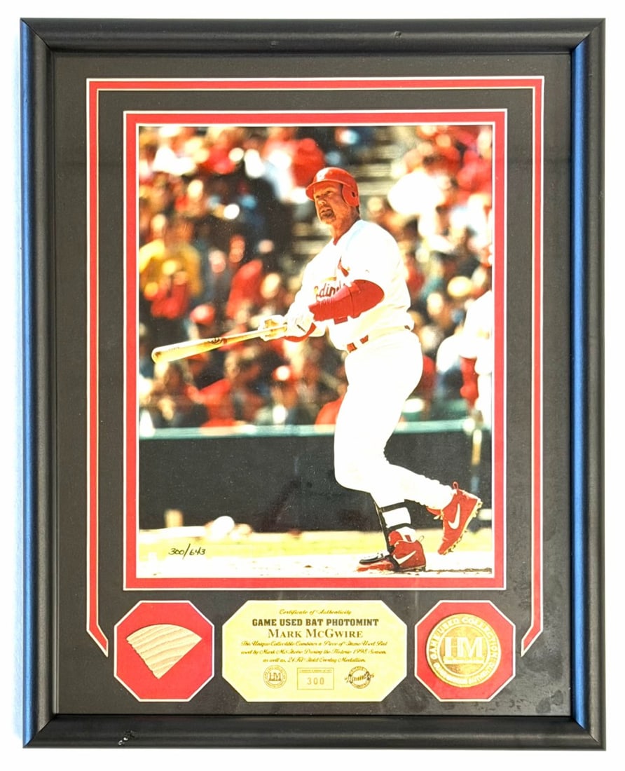 Mark McGwire Piece Of Game Used Bat Highland Mint Framed (1 of 3)