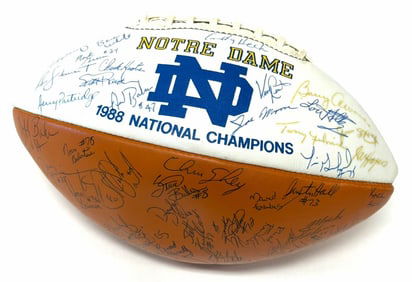 University Of Notre Dame Fighting Irish 1988 National Champions Team Autographed Football