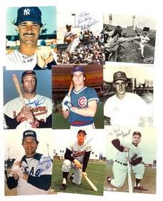 (9) Autographed Baseball Photos Including Frank Robinson, Mike Boddicker, & Many More