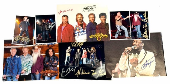 (8) The Oak Ridge Boys & Joe Frazier Autographed Photos