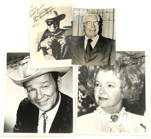(4) Autographed Roy Rogers, Dale Evans, Clayton Moore, & Art Rooney