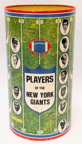 1971 Vintage NFLPA Cheinco New York Giants NFL Players Metal Trash Can