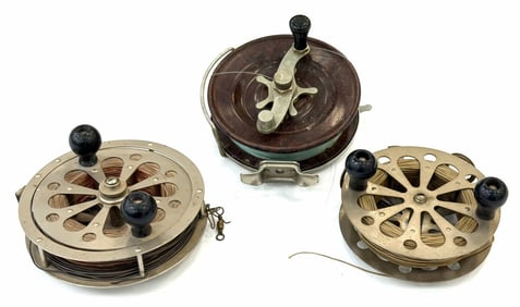 Flueger No. 1558, 3128 and Alvey Fishing Reels