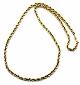 14k Yellow Gold Rope Chain Necklace
