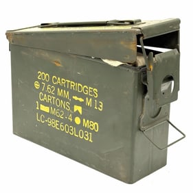 280 Rounds  .8 mm Military Surplus Rifle Ammo in Cloth Bandoliers with Can