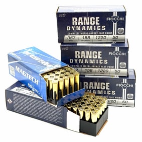 250 Rounds Fiocchi & Magtech 357 MAG Pistol Ammo