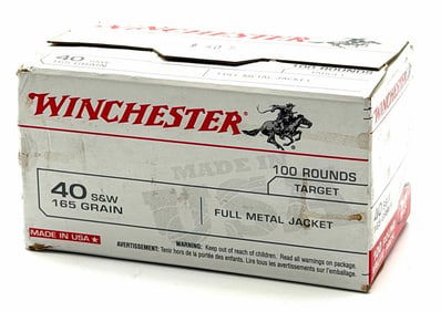 100 Rounds Winchester 40 S&W Pistol Ammo NIB