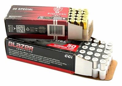 100 Rounds Blazer & Fiocchi 38 Special Pistol Ammo NIB