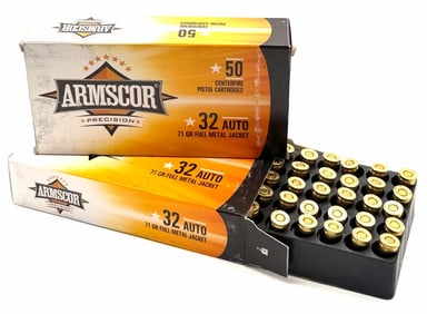 100 Rounds ARMSCOR Precision 32 Auto Pistol Ammo NIB