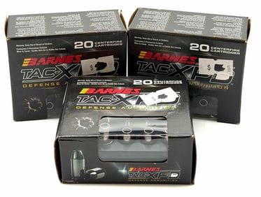 60 Rounds Barnes TAC-X PD 9mm Luger +P Pistol Ammo NIB