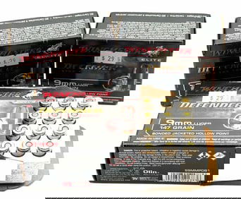 60 Rounds Winchester Defender 9mm Luger Pistol Ammo NIB