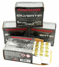 80 Rounds Winchester Silvertip 9mm Luger Pistol Ammo NIB