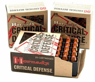 75 Rounds Hornady Critical Defense 9mm Luger Pistol Ammo NIB