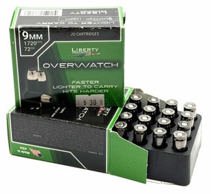 40 Rounds Liberty Overwatch 9mm Pistol Ammo NIB