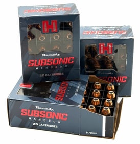 60 Rounds Hornady Subsonic 40 S&W Pistol Ammo NIB